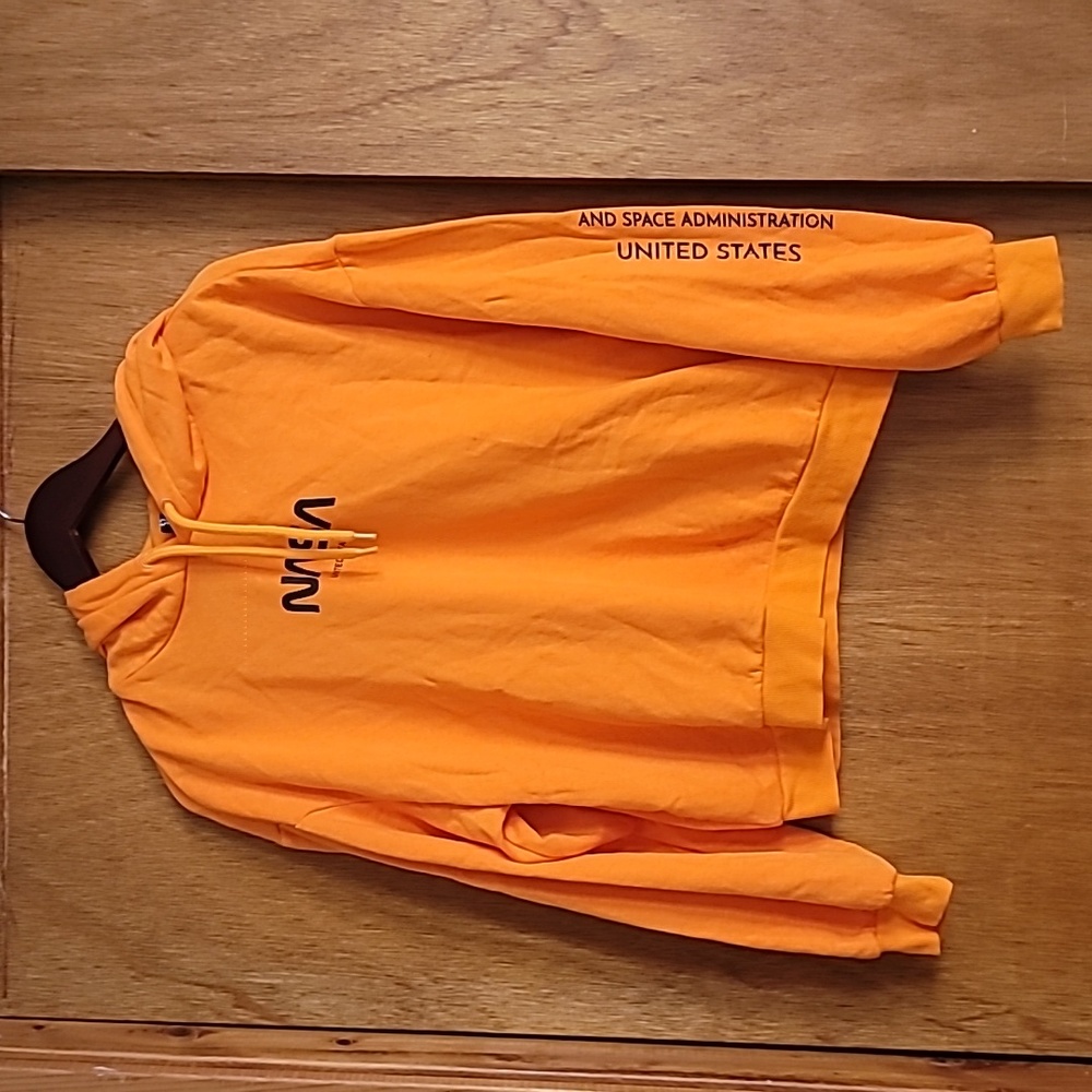Divided h&m womens large orange Nasa hoodie.